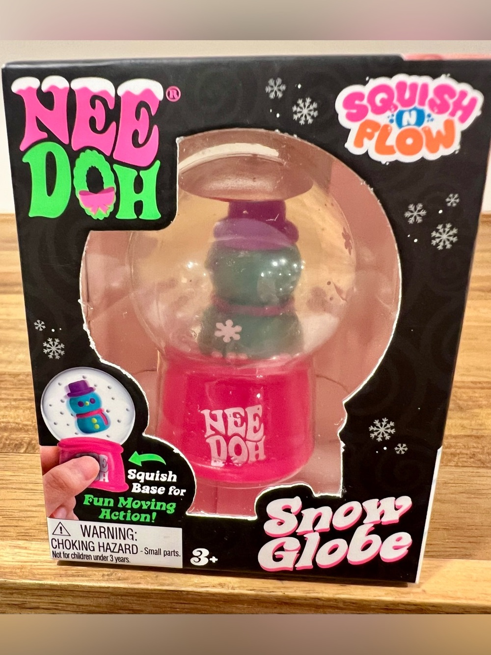 🔥 ❄️ NeeDoh Snow Globe - Groovy the Dohman Squish 'n Flow 🩷🩵